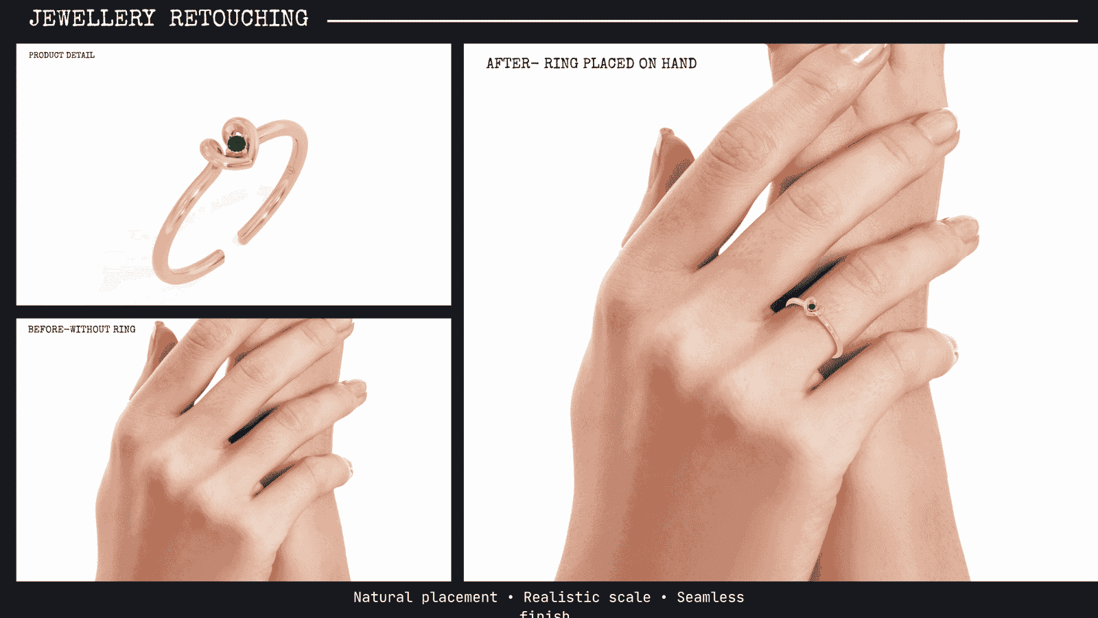 Ring composited onto a hand